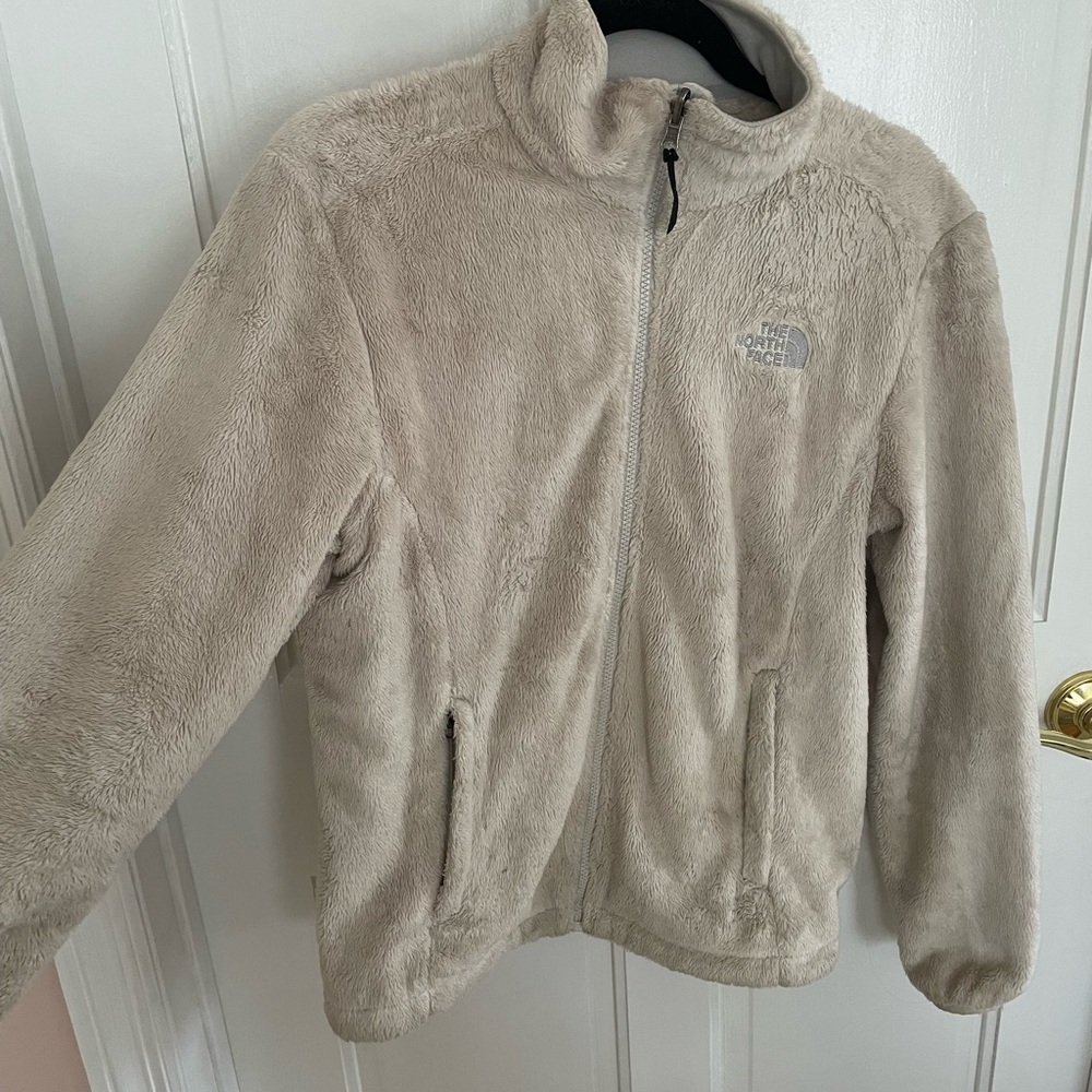 The North Face tan furry Fleece Jacket